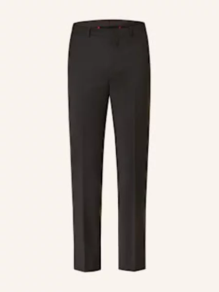Hugo Spodnie Garniturowe Hesten Slim Fit schwarz czarne
