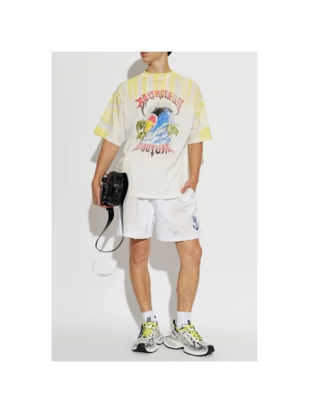 Tie dye koszulka Balenciaga wiązana biała