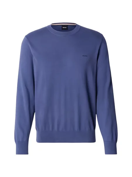 Hanorac crewneck Boss cu decolteu rotund albastru