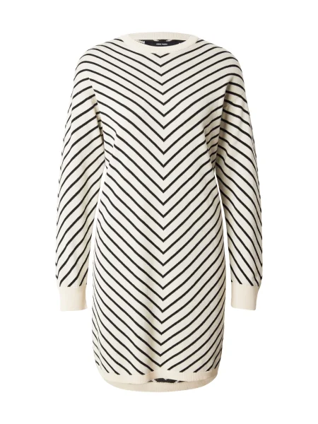 VERO MODA Pletena obleka VMCapricorn kremna črna