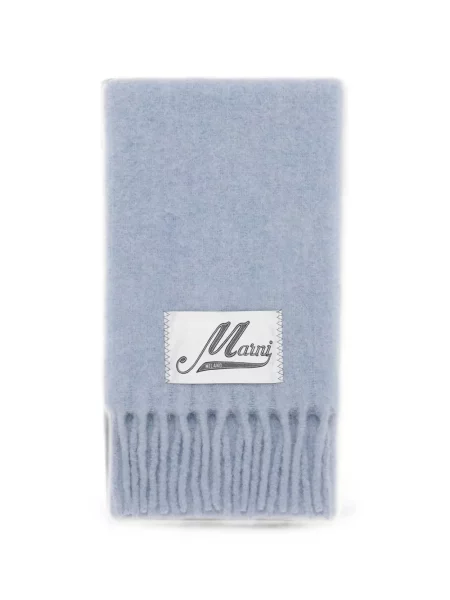 Fular Marni din lână alpaca albastru