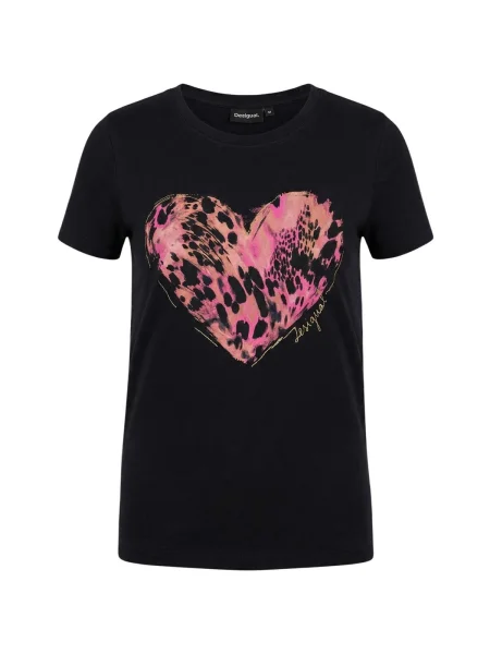 Tricou Desigual cu dungi de tigru negru
