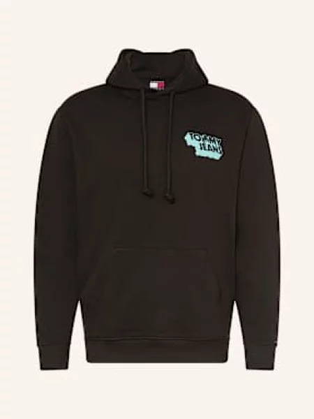 Tommy Jeans bluza z kapturem Mężczyźni nadruk S czarny