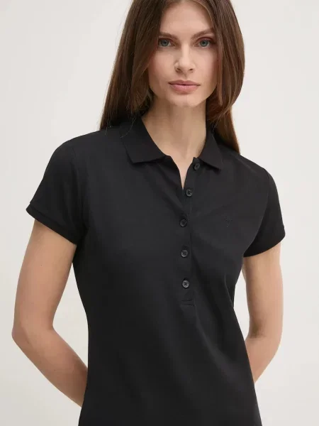 Тениска с яка Guess LIZA черно