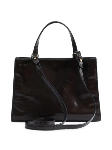 Δερμάτινη τσάντα shopper Zadig&voltaire από λουστρίνι καφέ