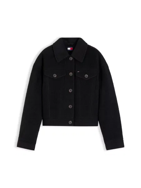 Tommy Jeans Geacă de primăvară-toamnă negru