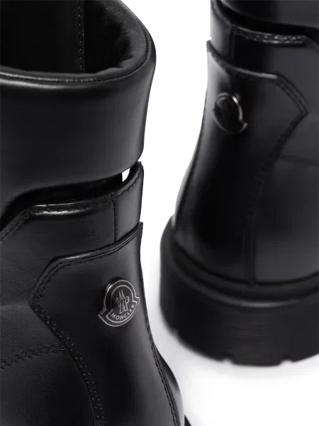 Cizme scurte Moncler din piele negru