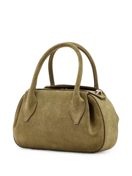 Geantă shopper Yuzefi din piele de căprioară verde