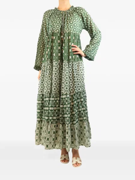 Rochie maxi Yvonne S cu imagine cu imprimeu geometric verde