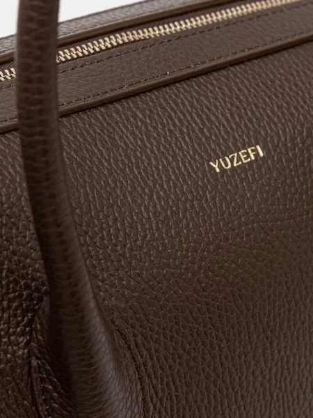 Кожаная сумка Yuzefi коричневая
