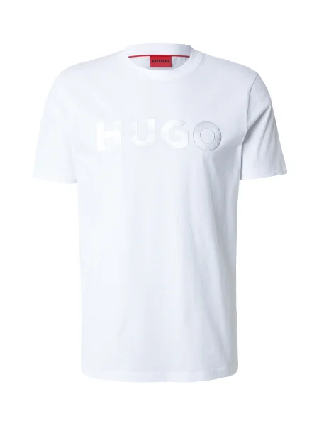 HUGO Tricou Dulivio gri argintiu alb