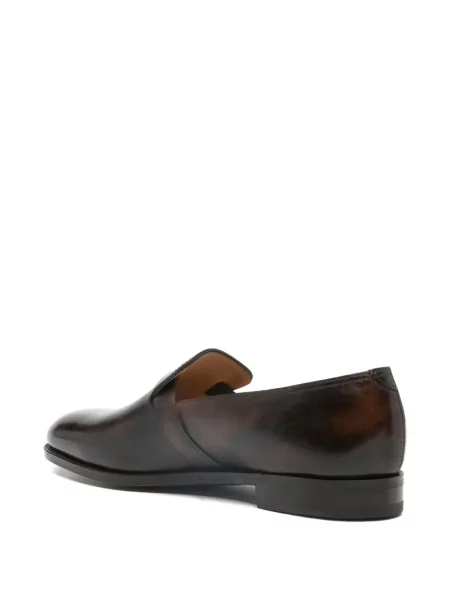 Bőr csatos pántos loafer John Lobb barna