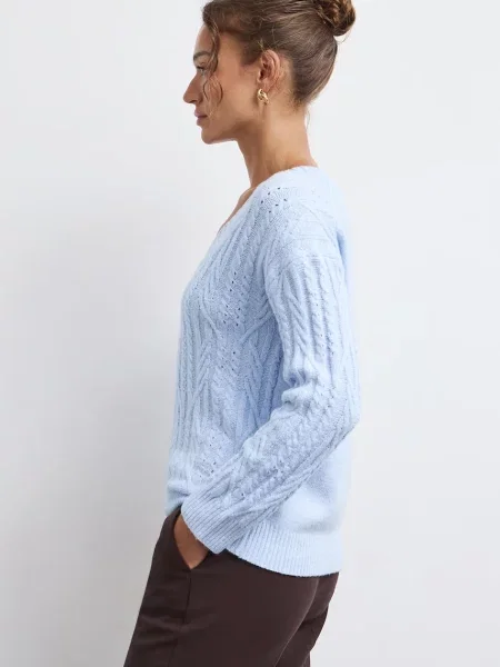 Medicine sweter z bawełną niebieski