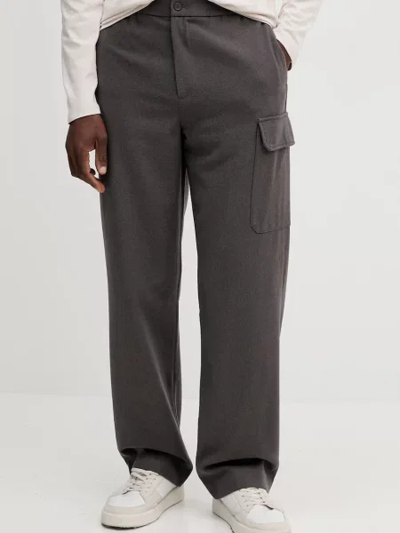 Панталон с вълна Armani Exchange мъжки с кройка тип чино кафяво