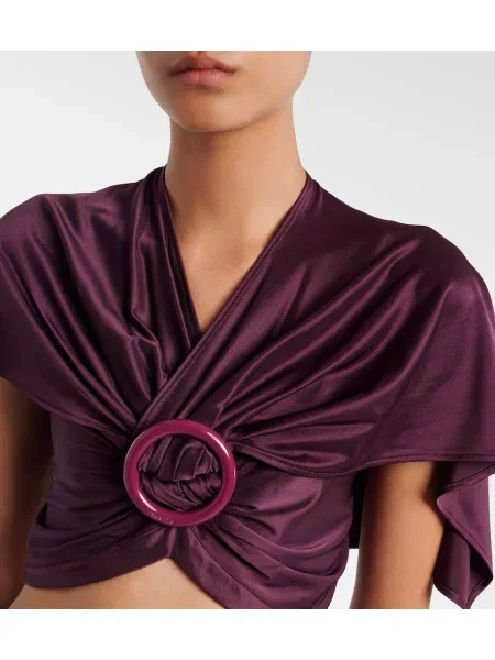 Decupat top Rabanne din satin violet