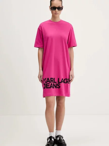 Сукня Karl Lagerfeld Jeans mini пряма рожевий