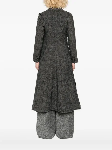 Карирано палто Marc Le Bihan черно