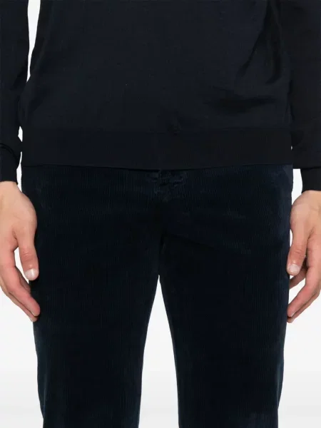 Pantaloni Kiton de catifea cord albastru