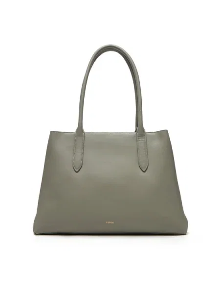 Кожена чанта Furla зелено