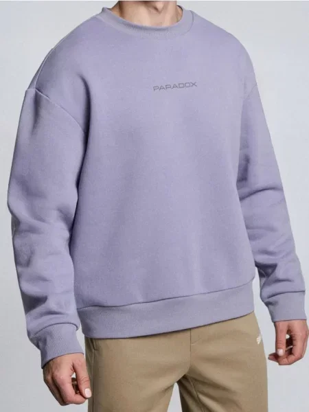 Sinsay Bluza crewneck z nadrukiem fioletowy