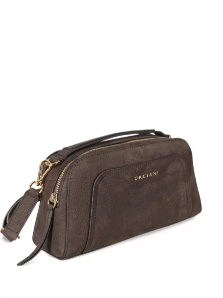 Τσάντα shopper Orciani με αυτόγραφο καφέ