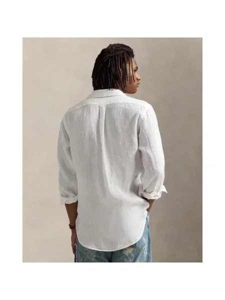 Lniana koszula Polo Ralph Lauren biała