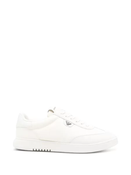 Sneakerși Emporio Armani cu autograf alb