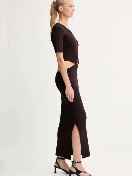 Сукня Sessun maxi облягаюча коричневий
