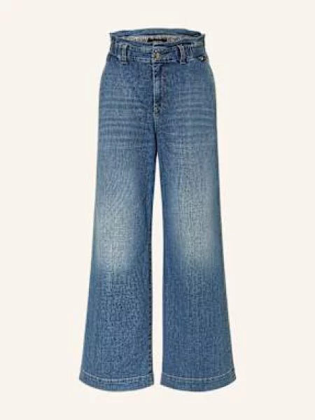 Marc Cain Jeansy Wide Leg Waukee blau niebieskie