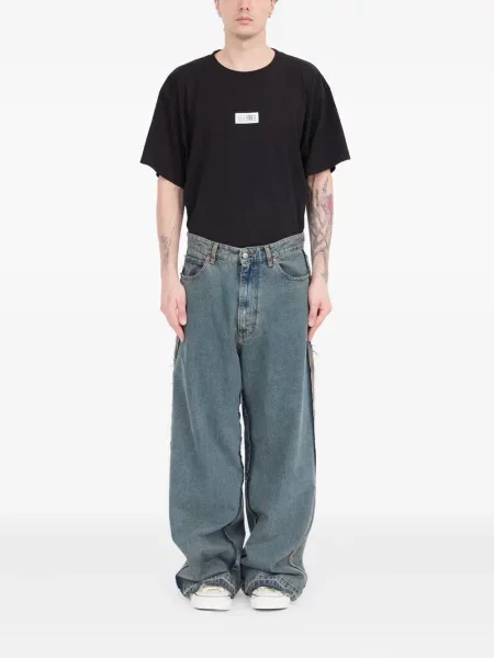 Blugi drepți Mm6 Maison Margiela albastru