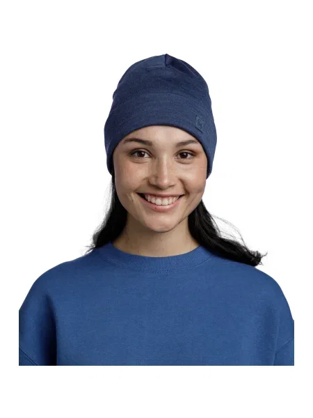 BUFF Heavyweight Merino Wool téli sapka egyszínű éjszakai kék. Méret: OS kék