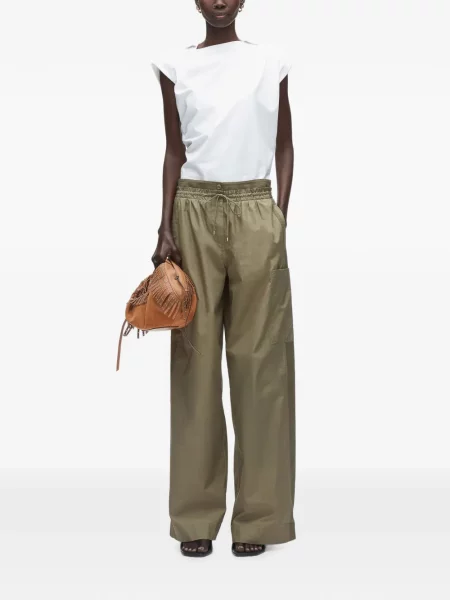 Pantaloni 3.1 Phillip Lim din poplin verde
