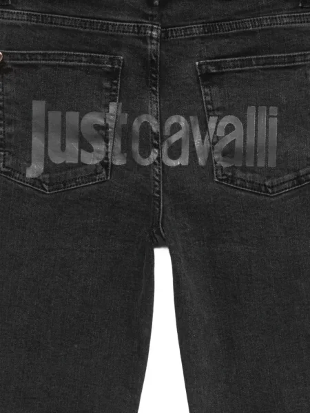 Gyerek egyenes szárú farmernadrág Roberto Cavalli fekete