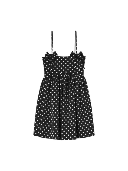 Sukienka mini Ganni w grochy czarna