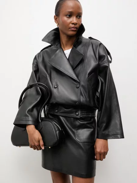 Answear.LAB jachetă pentru femei din piele CHARLOTTE Unscripted Collection negru
