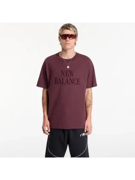 Tricou New Balance Athletics Flocked Logo T-Shirt Cherry Leather XL