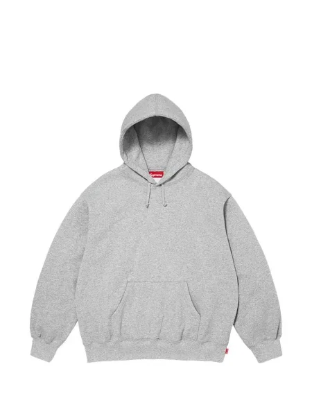 Суичър с качулка Supreme с автограф сиво