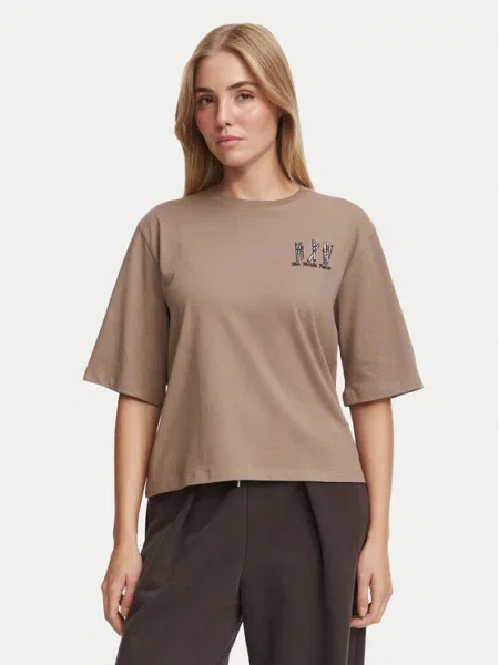 The North Face Póló Sötét Boxy Fit bézs