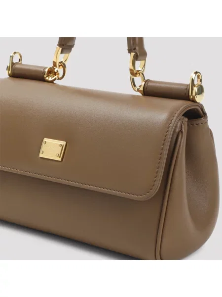 Torebka Dolce And Gabbana skórzana brązowa