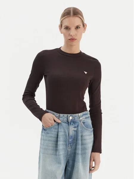 Блуза Guess кафяво