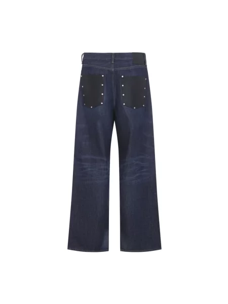 Jeansy Acne Studios skórzane niebieskie