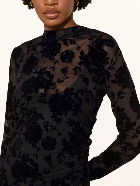 Ted Baker Pouzdrové Šaty Cireya Ze Síťoviny / tmavě šedá černá