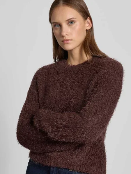 Sweter z dzianiny z okrągłym dekoltem model SASSY' Noisy May