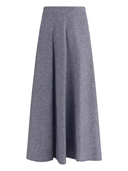 Fustă din denim Sara Roka în linie A gri