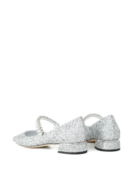 Pantofi cu toc Jimmy Choo de cristal argintiu