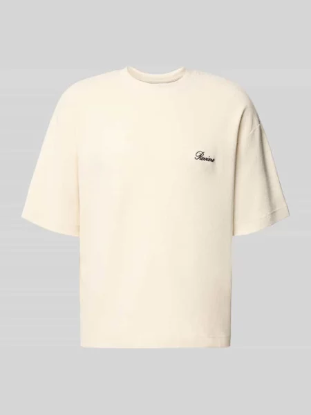 T-shirt z okrągłym dekoltem i wyhaftowanym logo Review
