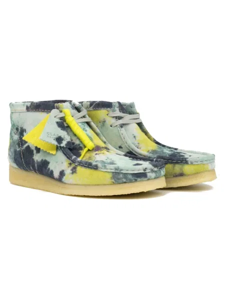 Tie dye botki Clarks skórzane wiązane