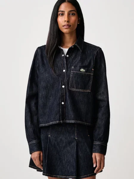 Lacoste cămașă din denim pentru femei
