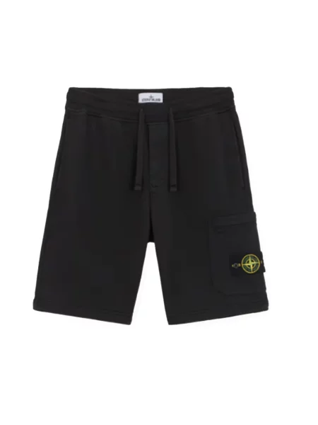 Szorty cargo Stone Island polarowe z kamieniami czarne