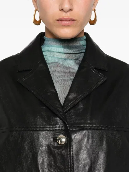 Sacou Maje din piele negru